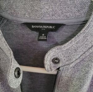 Banana Republic Womens Zip-Up Sweater in Heather Gray
